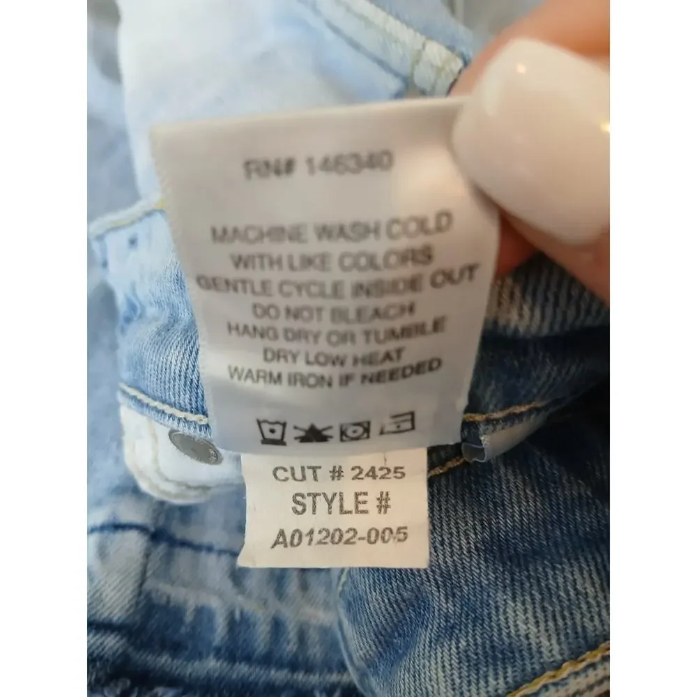 AMO Babe button fly distressed hems sweet cheeks ‎ sz 25